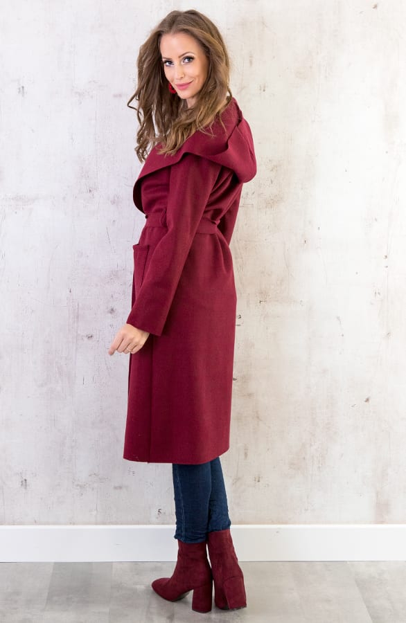 Wanted Coat Long Bordeaux – shoparchief, foto 5
