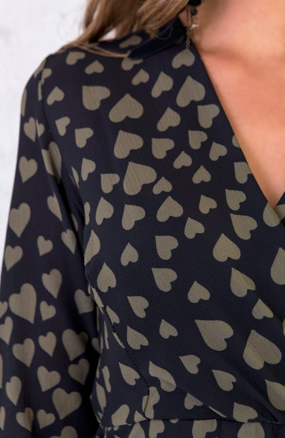 Jurk Met Hartjes Legergroen – shoparchief, foto 4