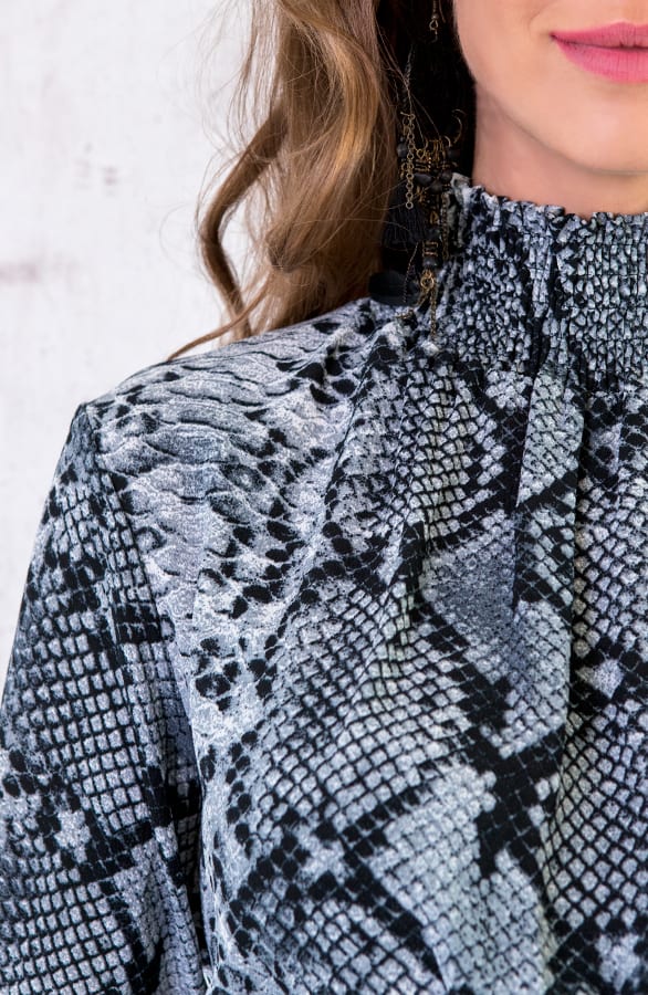 Slangenprint Col Jurk – shoparchief, foto 6