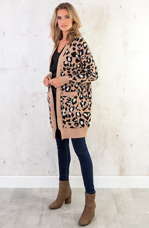 Leopard Vest Lang Camel – shoparchief, foto 7