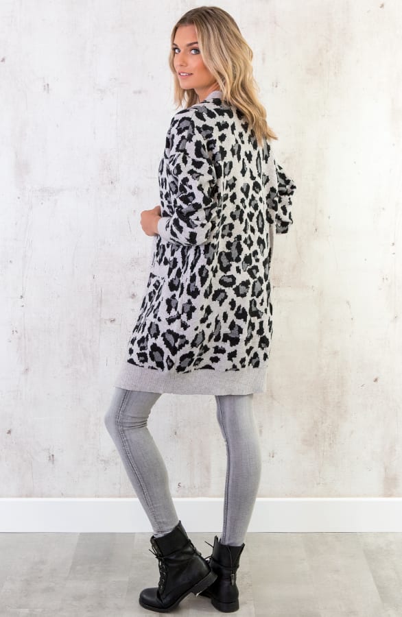 Leopard Vest Lang Grijs – shoparchief, foto 4