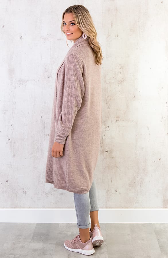 Lang Gebreid Vest Roze – shoparchief, foto 5