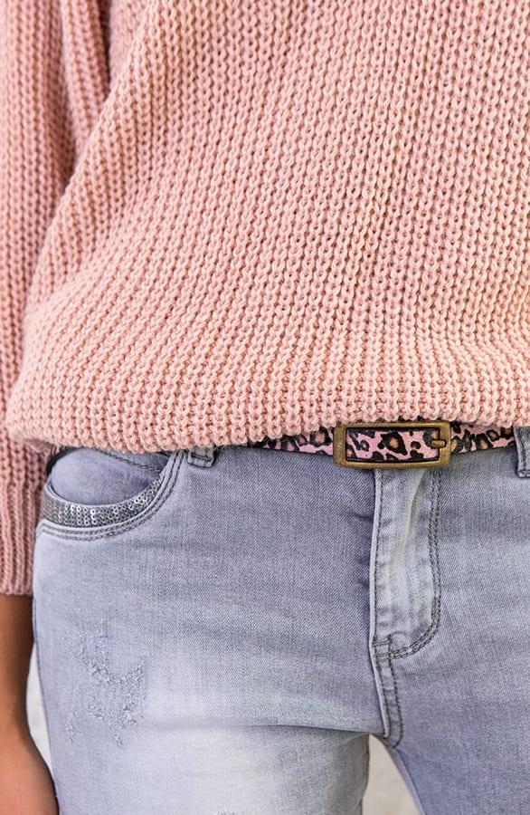 Leopard Riem Smal Roze – shoparchief, foto 2