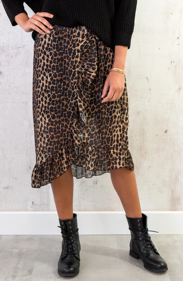 Leopard Ruches Rok Bruin – shoparchief, foto 2