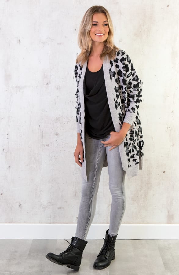 Leopard Vest Lang Grijs – shoparchief, foto 5