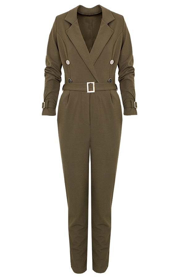 Button Jumpsuit Legergroen – shoparchief, foto 1