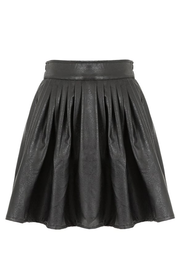 Circle Leather Skirt Black – shoparchief, foto 1