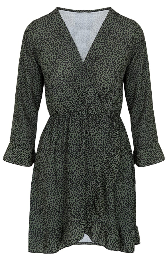 Leopard Jurk Legergroen – shoparchief, foto 1