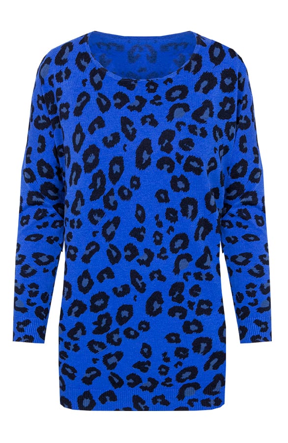 Leopard Soft Trui Kobalt – shoparchief, foto 1