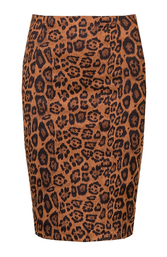 Leopard Suede Rok Cognac – shoparchief, foto 1