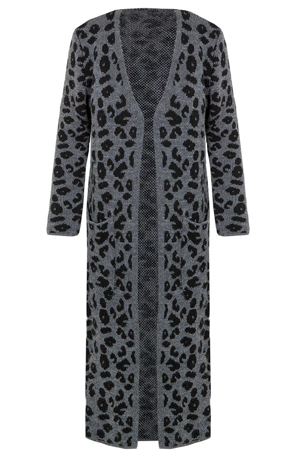 Panterprint Vest Lang Grijs – shoparchief, foto 1