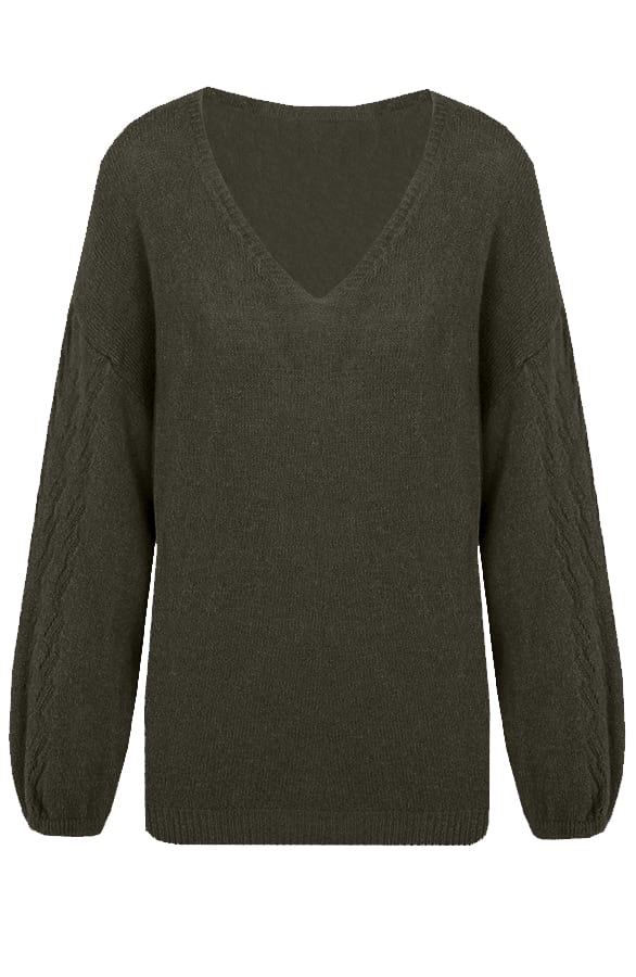 Soft V Trui Wanted Legergroen – shoparchief, foto 1
