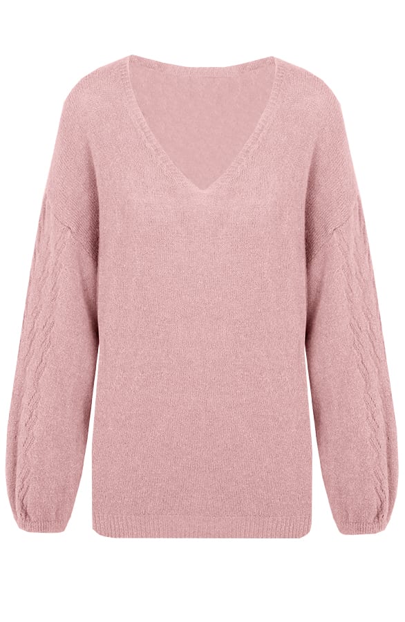 Soft V Trui Wanted Oud Roze – shoparchief, foto 1