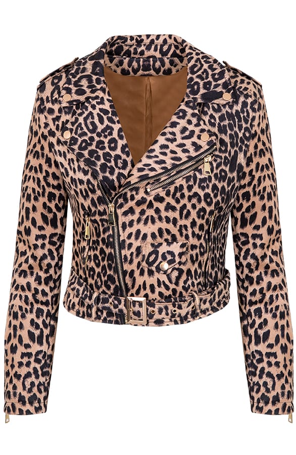 Suede Biker Jacket Leopard – shoparchief, foto 1