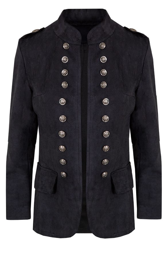 Suede Jasje Button Zwart – shoparchief, foto 1