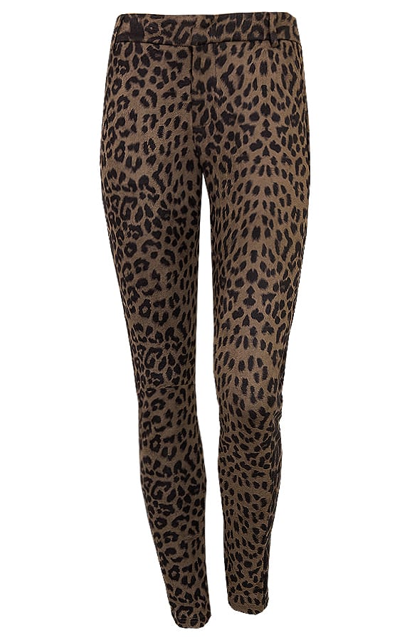 Low Waist Suede Leopard Broek Groen – shoparchief, foto 1