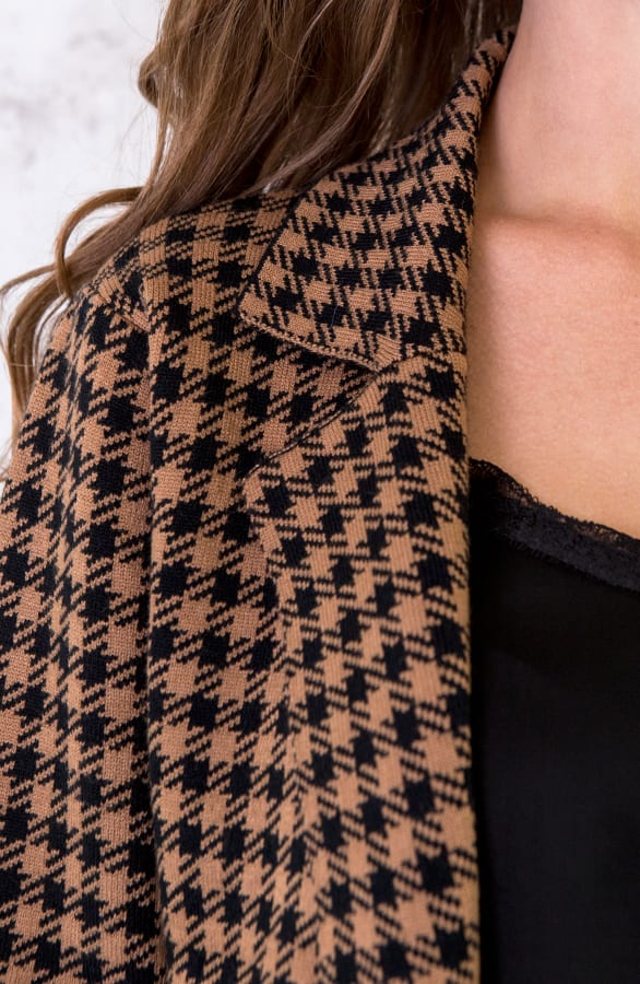 Stoffen Blazer Geblokt Camel – shoparchief, foto 4