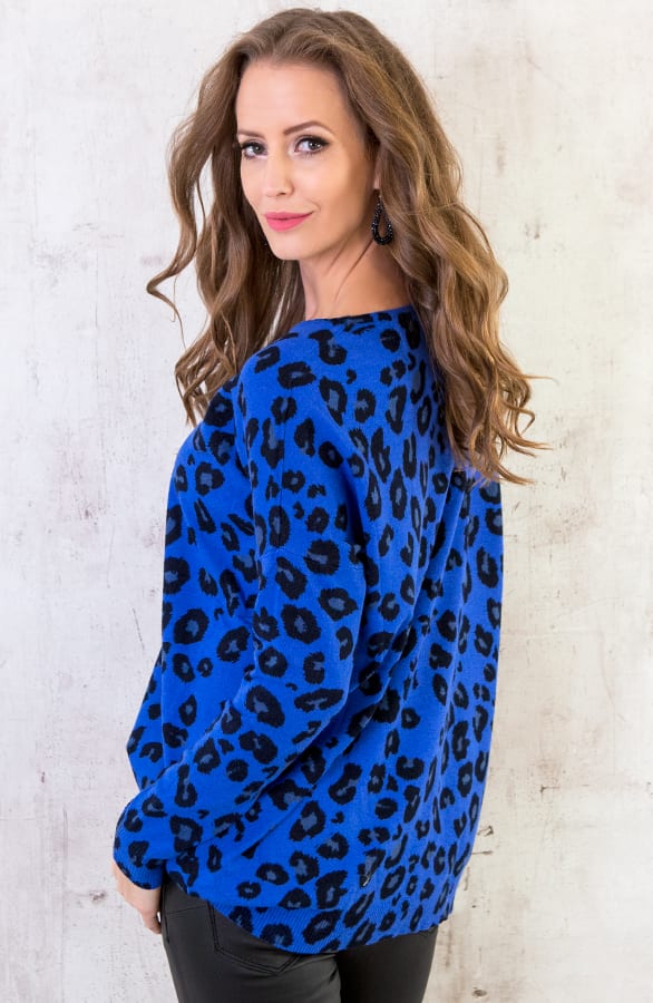 Leopard Soft Trui Kobalt – shoparchief, foto 6