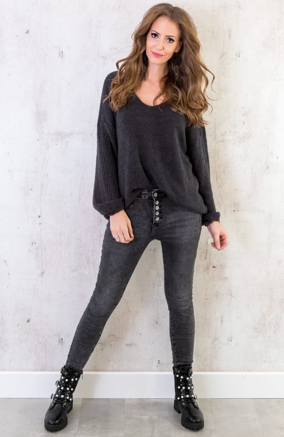 Soft V Trui Wanted Grijs – shoparchief, foto 3