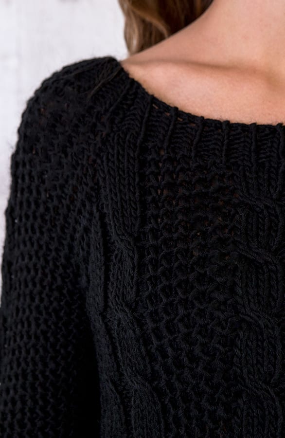 Gebreide Kabel Jurk Zwart – shoparchief, foto 5