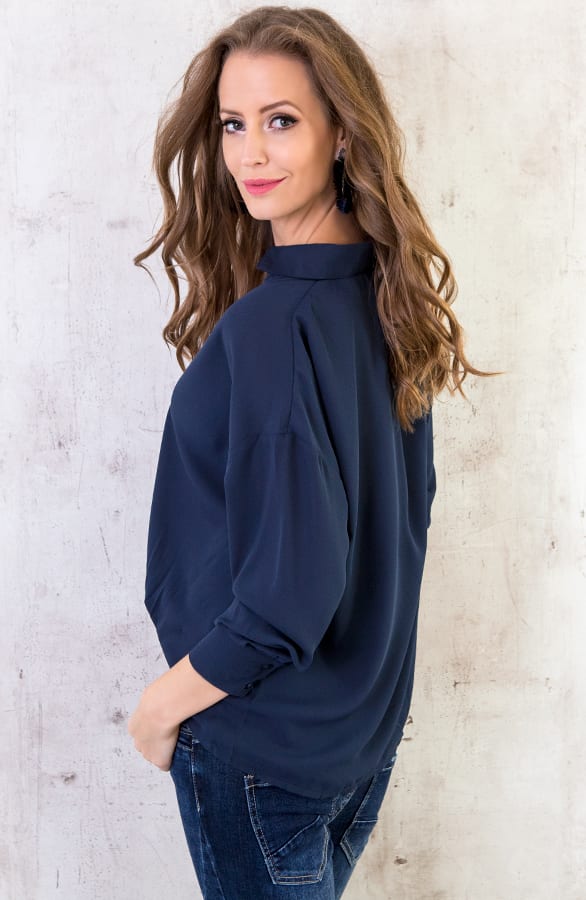 Overslag Blouse Marine – shoparchief, foto 3