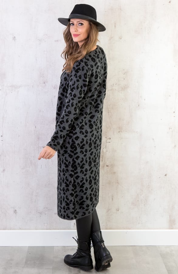 Panterprint Vest Lang Grijs – shoparchief, foto 3
