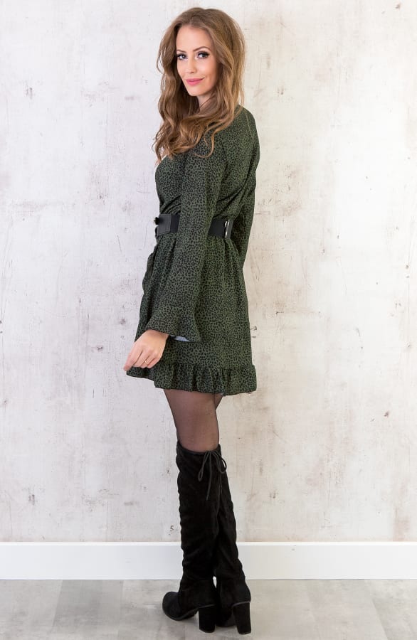 Leopard Jurk Legergroen – shoparchief, foto 5