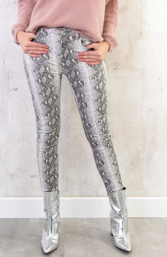 Coating Jeans Slangenprint Grijs – shoparchief, foto 2