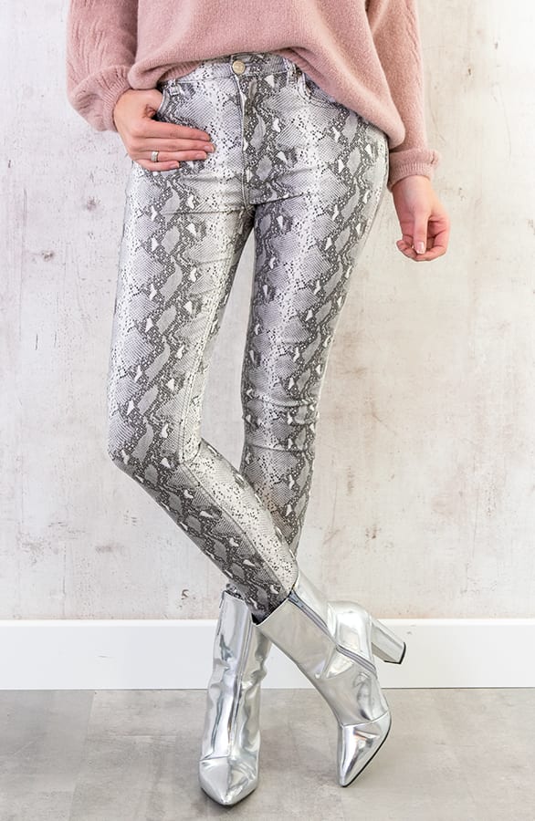 Coating Jeans Slangenprint Grijs – shoparchief, foto 6