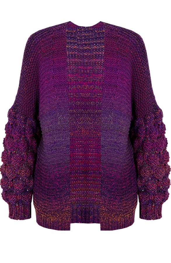 Gebreid Multicolor Vest Paars – shoparchief, foto 1
