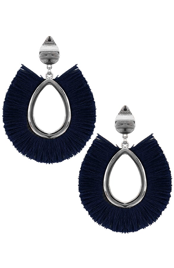 Oval Tassel Oorbellen Marine – shoparchief, foto 1