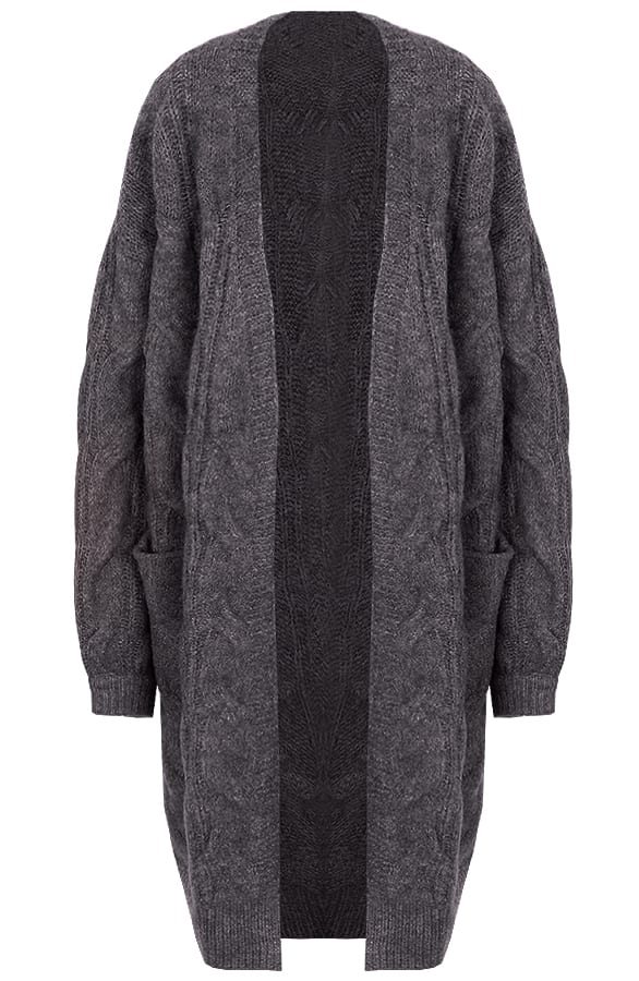 Oversized Kabel Vest Donkergrijs – shoparchief, foto 1