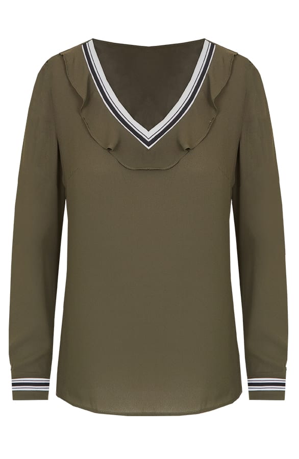 Ruches V Blouse Army – shoparchief, foto 1