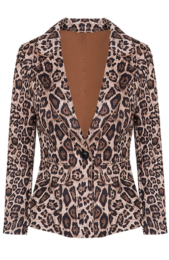 Suede Panter Blazer Beige – shoparchief, foto 1