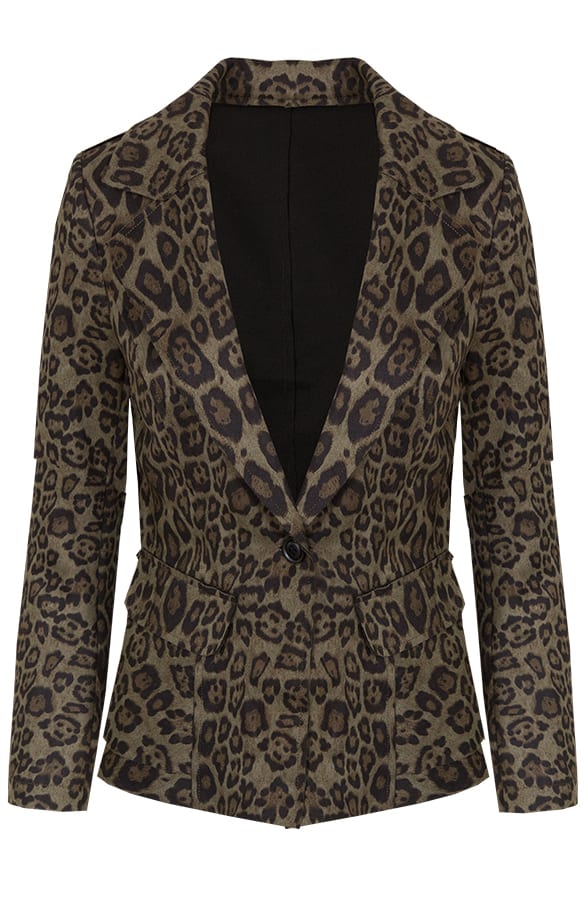 Suede Panter Blazer Legergroen – shoparchief, foto 1
