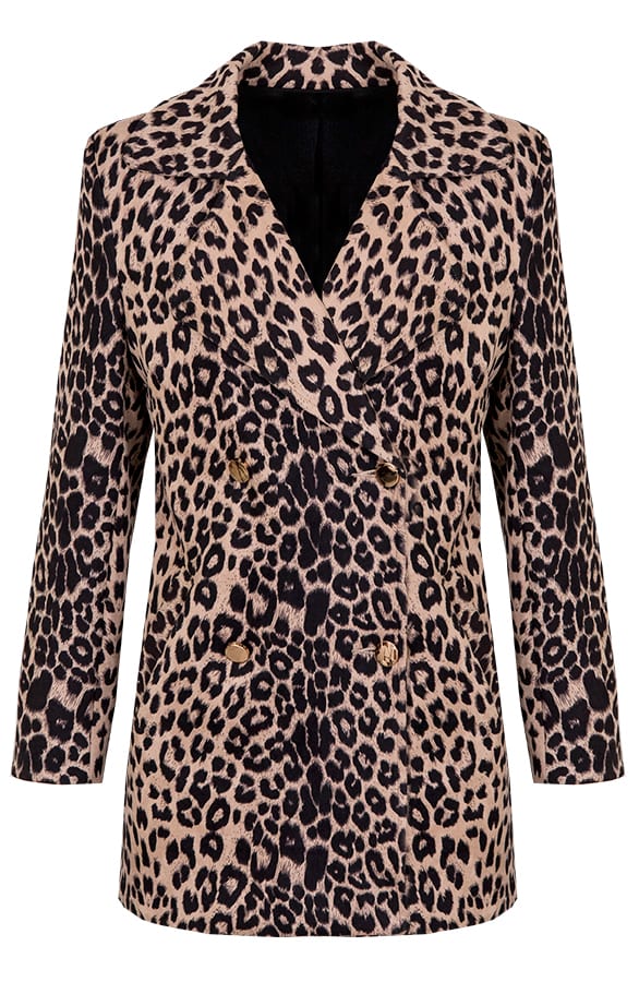 Suede Panterprint Blazer Taupe – shoparchief, foto 1