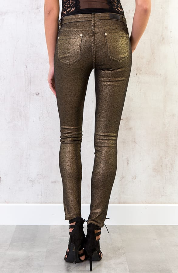 Metallic Coating Jeans Goud – shoparchief, foto 4