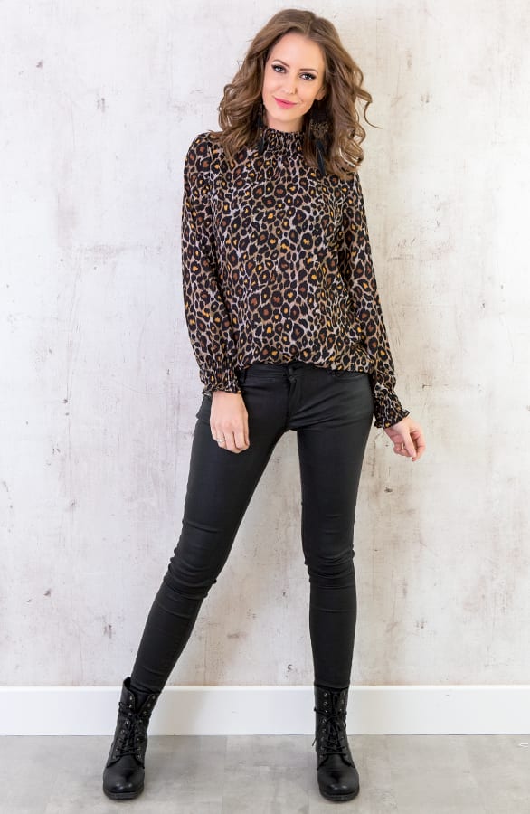 Panter Blouse Col Bruin – shoparchief, foto 3