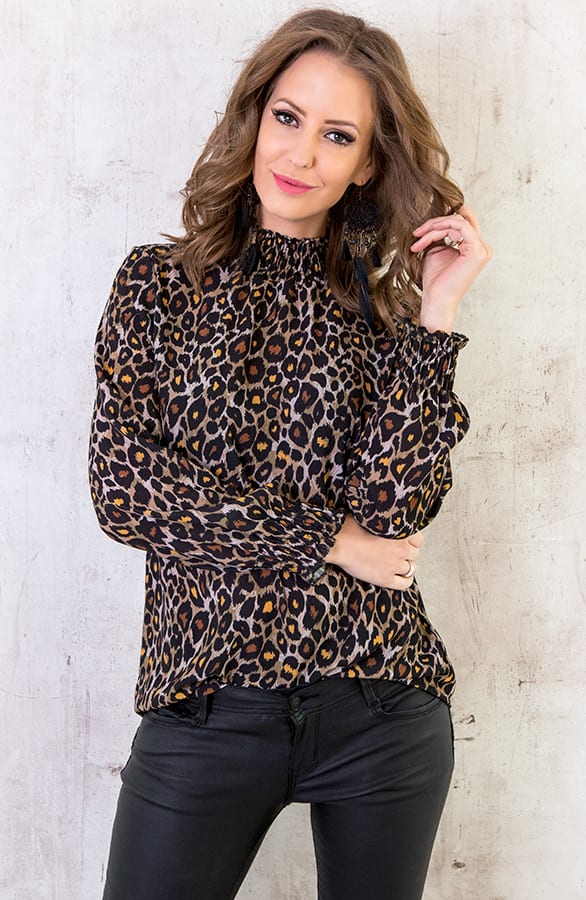Panter Blouse Col Bruin – shoparchief, foto 2