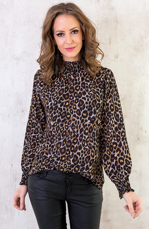 Panter Blouse Col Bruin – shoparchief, foto 5