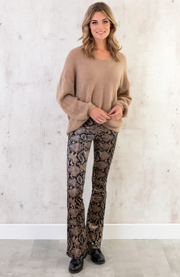 Slangenprint Flared Broek – shoparchief, foto 5