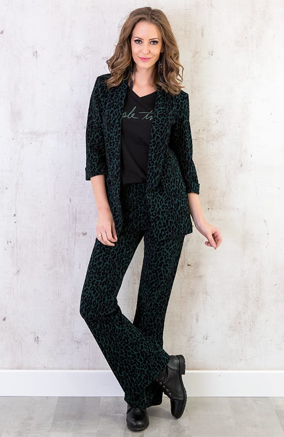 Fluwelen Panter Blazer Groen – shoparchief, foto 6