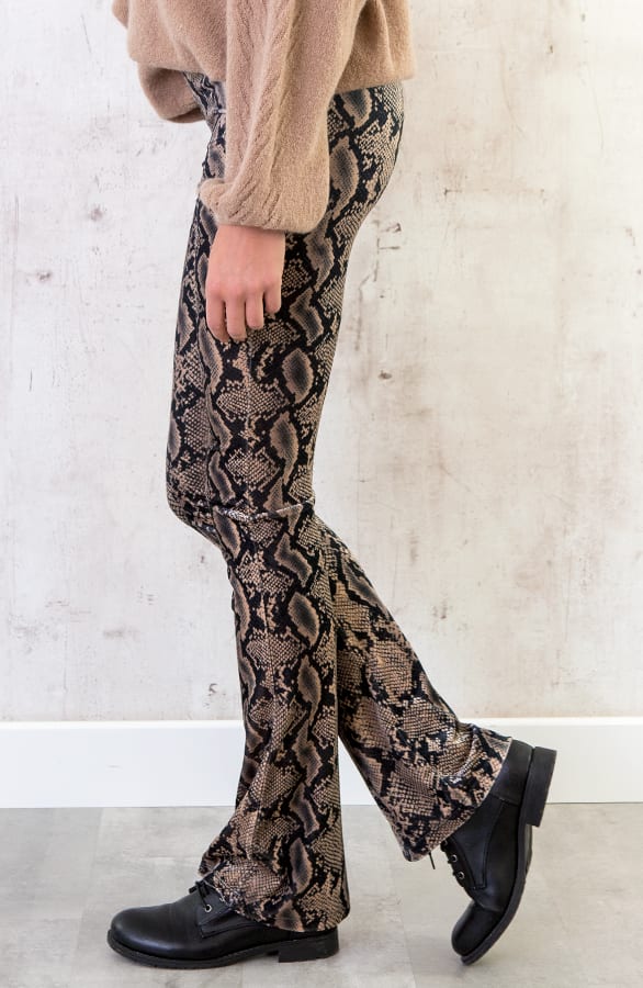 Slangenprint Flared Broek – shoparchief, foto 3