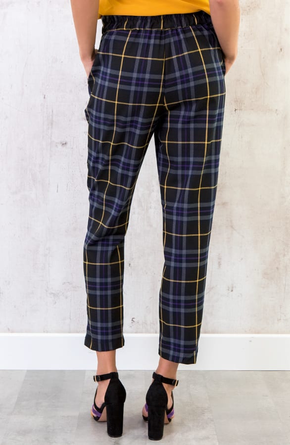 Pantalon Geblokt Zwart Paars – shoparchief, foto 3