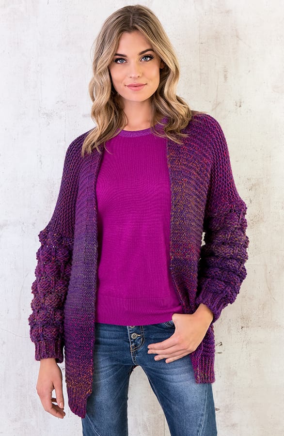Gebreid Multicolor Vest Paars – shoparchief, foto 2