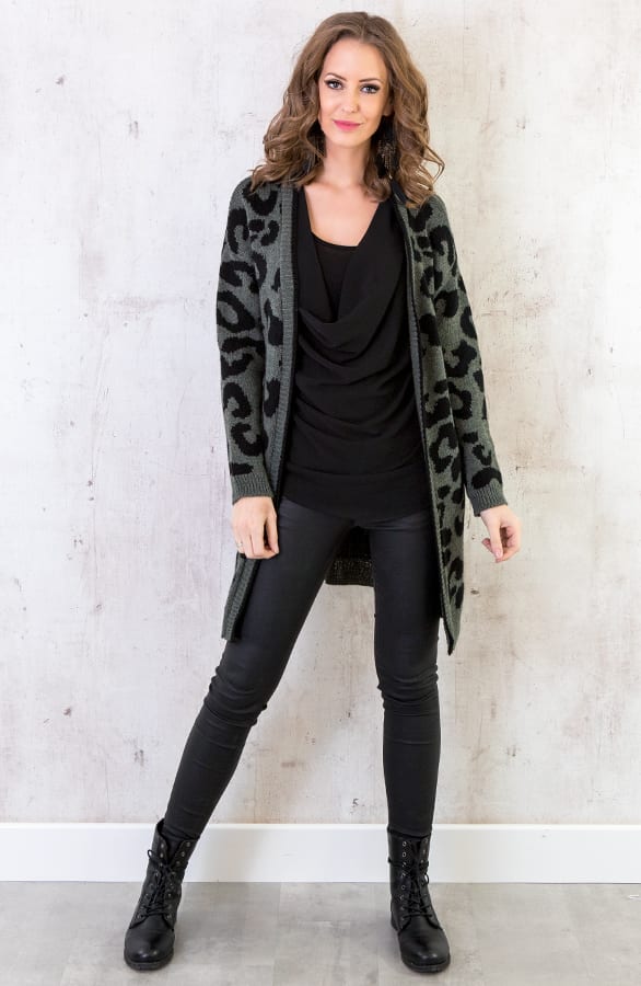 Gebreid Panter Vest Legergroen – shoparchief, foto 6