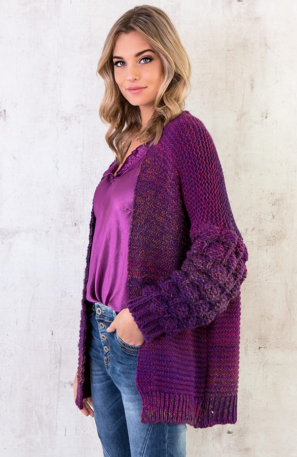 Gebreid Multicolor Vest Paars – shoparchief, foto 6
