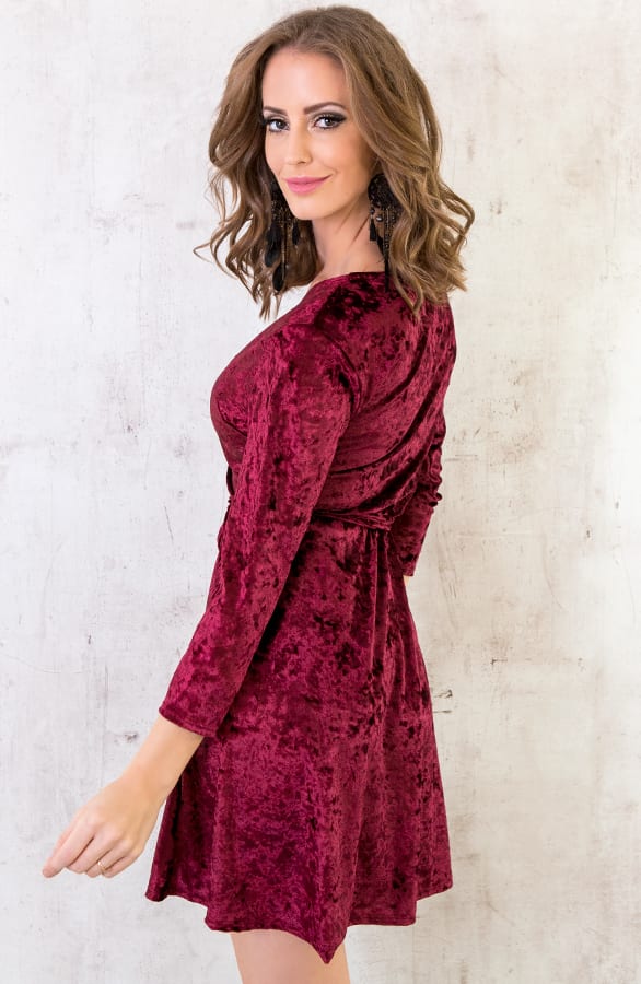 Fluwelen Jurk Bordeaux – shoparchief, foto 5