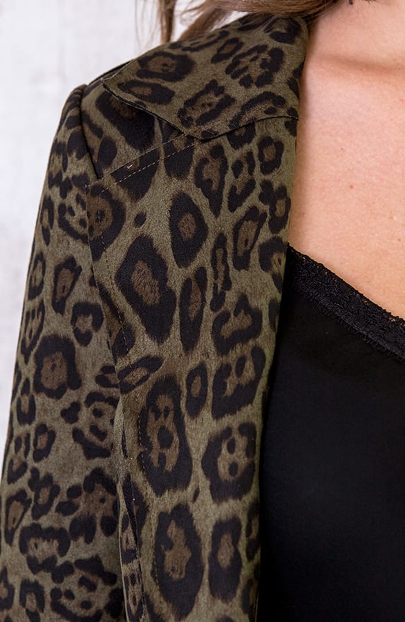 Suede Panter Blazer Legergroen – shoparchief, foto 5