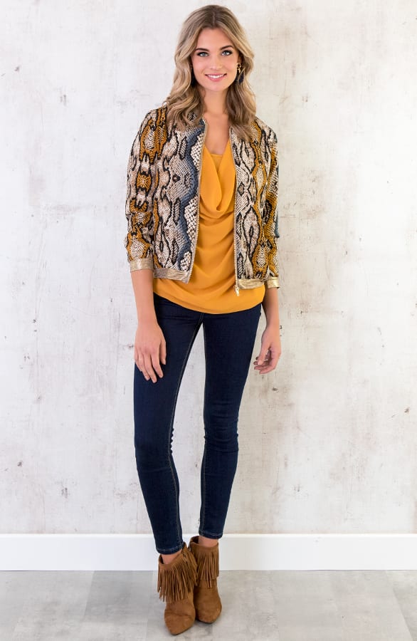 Slangenprint Bomber Jacket – shoparchief, foto 6